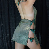 Green With Envy Sparkle Divine Disco Dress
