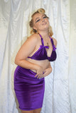 Purple Velvet Bambi's Bop Top + Purple Velvet Pencil Skirt (FULL 2 PIECE SET)
