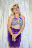 Lavender Sparkle Bambi's Bop Top + Purple Velvet Pencil Skirt (FULL 2 PIECE SET)