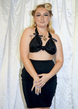 Jet Black Sparkle Bambi's Bop Top + Black Pencil Skirt (FULL 2 PIECE SET)
