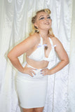 White Bambi's Bop Top + White Pencil Skirt (FULL 2 PIECE SET)