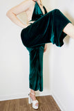 Emerald Green Velvet Parachute Pants With Matching Bop Top (Full 2 Piece Set)