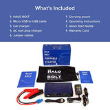 HALO Bolt 58830 mWh Portable Phone Laptop Charger Car Jump Starter with AC Outlet and Car Charger - Gold