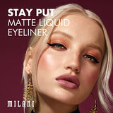 Milani Stay Put Matte Liquid Eyeliner - Liquid Eyeliner Pen, Long Lasting & Smudgeproof Makeup Pen Black