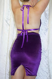 Purple Velvet Bambi's Bop Top + Purple Velvet Pencil Skirt (FULL 2 PIECE SET)