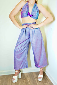 Lavender Sparkle Parachute Pants With Matching Bop Top (Full 2 Piece Set)