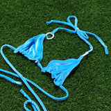 Blue Velvet Bikini Top